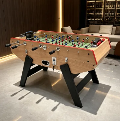 Coin Operated Professional Foosball Table 55 Inch Heavy Duty Soccer Table With Iron Rod Cup Holder Indoor Football Game Table