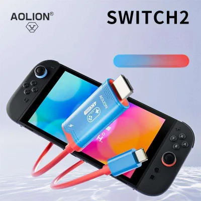 AOLION AL-NS216 2M USB Type-C Adapter Cable ABS 4K 60Hz Converter for Switch 2 Console TV Computer Tablet Phone Game Accessories
