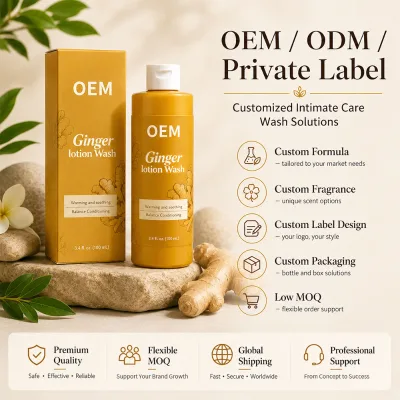 FDA-Compliant Ginger Intimate Wash Private Label Manufacturer Feminine Hygiene ODM 43 Years Female Hygiene Cleanser