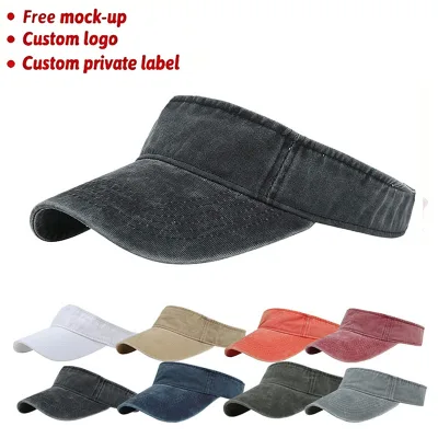 Summer Outdoor Retro Sports Duck Tongue Hat Fishing Sunscreen Washed Cotton Curved Brimmed Sky Top Visor Hat