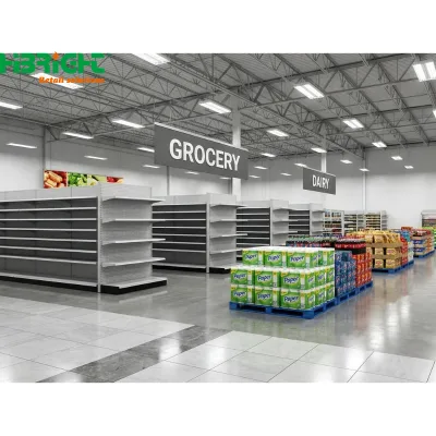 One-Stop Convenience Store Fitting Solution Custom Supermarket Interior Design With Fresh Fruit Vegetable Cold Display Cabinet