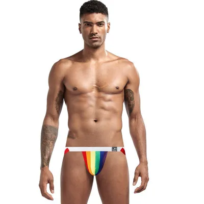 Wholesale Low-Rise Nylon Jockstrap with Bulging Pouch Breathable Knitted Fabric Print Pattern Wholesale Jockstrap