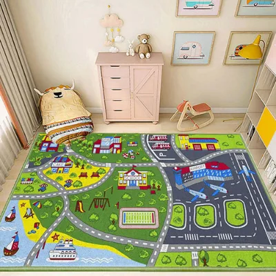 Waterproof Child Kids Room Floor Carpet Road City Map Play Mat Kids Area Rug