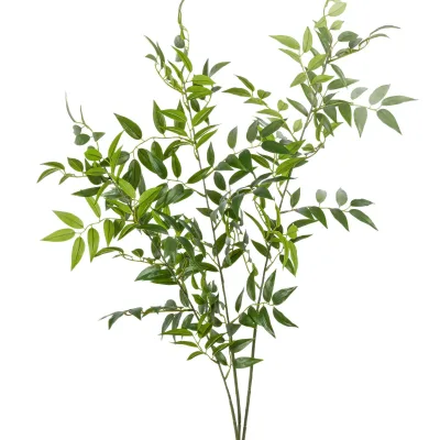 Artificial Greenery Bamboo New Chinese-Style Decorative Ornaments Nandina Domestica Single Branch Plastic Wire Living Room