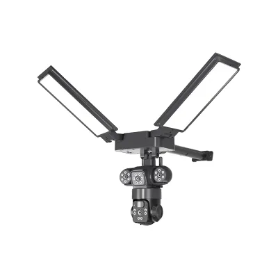 YAG Newest 2 in 1 Outdoor Solar Street Light 3 Len 4G Waterproof Pan-Tilt 24000mAh Battery Rotatable Solar Panels Remote Camera
