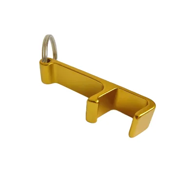 Aluminum Alloy Cell Phone Holder Keychain Promotional Beer Bottle Opener Low MOQ Custom logo Laser Engrave and Full Colors Print