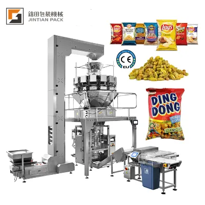 1000g Multif-unction Packaging Machine Automatic Multi Heads Weigher Groundnut Nuts Biscuit Popcorn Potato Chips Packing Machine