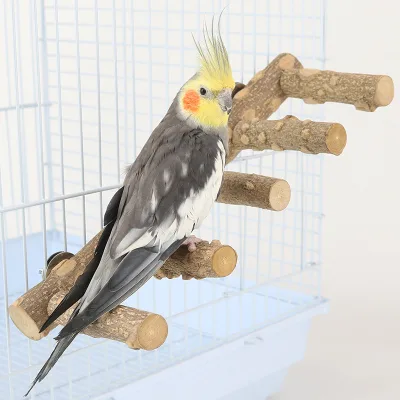 Parrot Natural Prickly Ash Wood Ladder Bird Toy Accessories Parrot Ladder Wood Stand