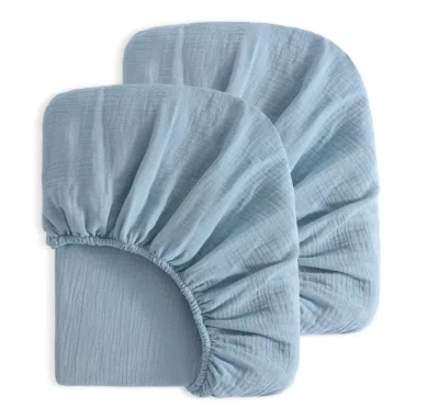 Muslin Crib Sheets Soft & Breathable Double Layer Baby Crib Sheets for Standard Cribs & Toddler Mattresses