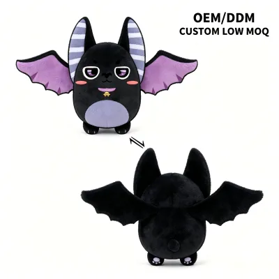 OEM ODM Custom Bat Plush Toy 3D Cartoon Character Stuffed Bat Doll Custom Design Mascot Plush Figure