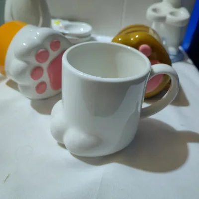 Japanese Ceramic Coffee Mugs Three-Dimensional Cat Claw Cup Cute Tiger Claws Student Milk Cup Breakfast Mug
