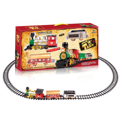 Simulation Electric Rail Model Railway Track Small Train With Light Music