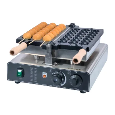 Dual-Heating Stainless Steel Bubble Waffle Stick Maker 3-Grid Nonstick Electric Snack Machine for Household Use Easy-to-Operate