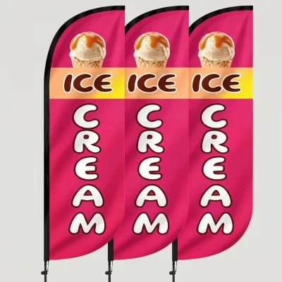 Outdoor Custom Logo Design Printing Advertising Beach Feather Teardrop Flags and Banners for Events or Promotions