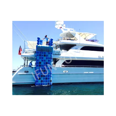 Customized Inflatable Floating Climber Climbing Wall for Yacht Water Games Floating Escalade Wall
