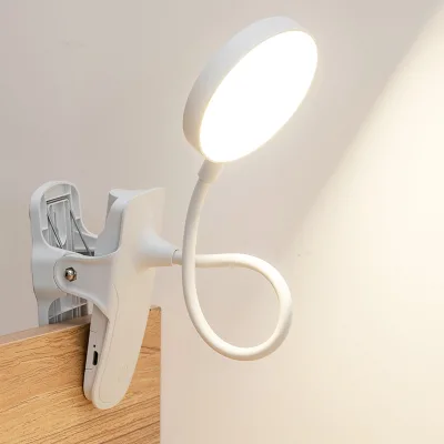JOYSTA Modern Simple Rechargeable Flexible Adjustable Bedroom Bedside Portable Reading Switch Control Dimming LED Clip Desk