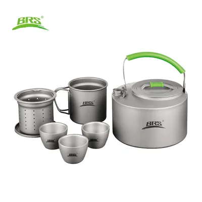 High Quality Titanium Portable Camping Cookware Set New Design Good Quality Tea Set