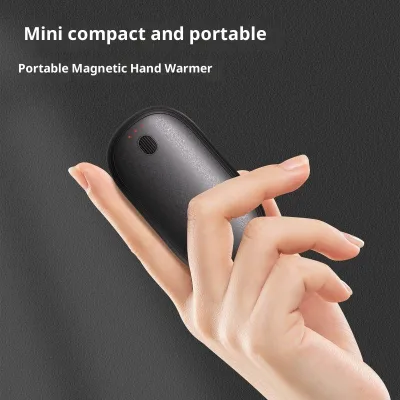 Electric Magnetic Hand Warmer Detachable Mini Gloves Socks USB App-Controlled LED Display Plastic Portable for Outdoor Household