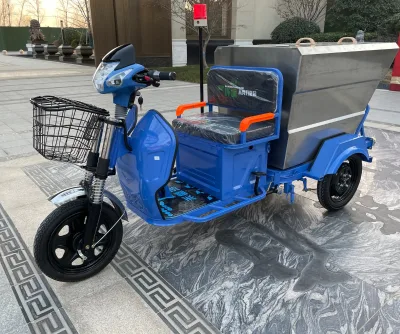 New Electric Stainless Steel Sanitation Tricycles and Cleaning Vehicles for Community Cargo and Waste Removal