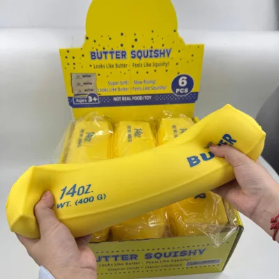 Hot Sale Butter Squishy 4oz Slow Rising Squishy Toy Super Soft Food Realistic Simulation Butter Squeeze Stress Relief Fidget Toy