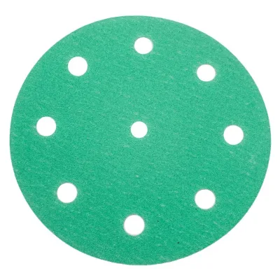 Cheap 125mm Abrasive Tools Green 5" 0-8-9-15 Hole Velcro and PSA Zirconia Sanding Discs 800 1000 1200 2000 Grit Assorted