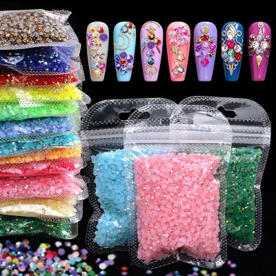 Bagged Nail Art Resin Rhinestones Flat-Bottomed Small 24 Colors AB Color Y2K Style DIY Mobile Phone Clothing Decoration Nail Art
