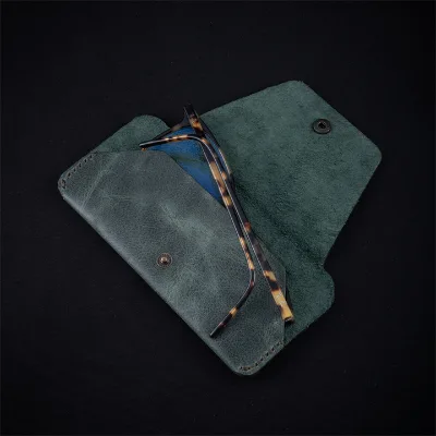 Personalized Leather Eyeglass Holder Portable Neck-hanging  Sunglasses Case Pouch  Leather Sleeve for Glasses