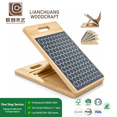Wood Slant Board Kit With Exercise Band Guide 5 Angle Adjustable Incline Stretcher for Calf Hamstring and Ankle Rehabilitation