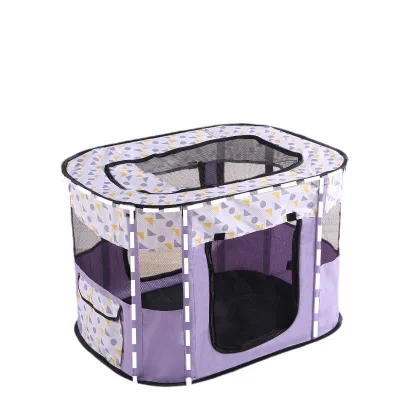 Factory-Stocked Rectangular Folding Fabric Dog & Cat Cage with Tents for Puppies and Kittens