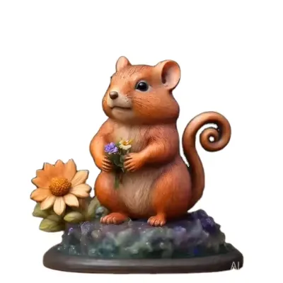 5 Inch Eco-Friendly Chipmunk Resin Figurine for Home & Garden Decoration Resin Sculpture/Statue with Animal Pattern Personalized