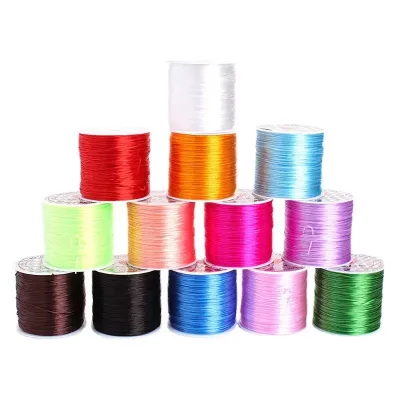 Multicolor 0.8MM Flat Elastic Stretch Cord Crystal String Jewelry Making Component Necklace Strands