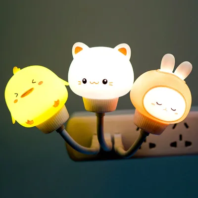 New Creative Nightlight With Sleep Soft Light Cute Pet Night Light Flexible Small USB Plug Saving Light