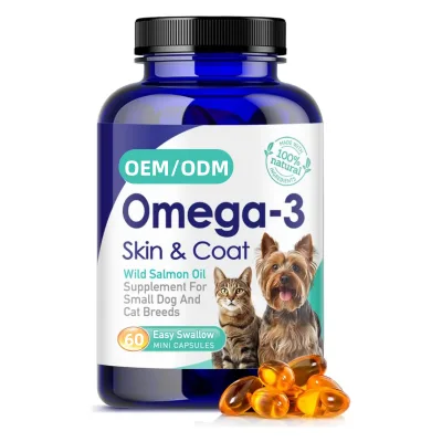 OEM Private Label Pet Fish Oil Liquid Omega-3 Dog Cat Skin Coat Joint Support Soft Chews Bulk Manufacturer