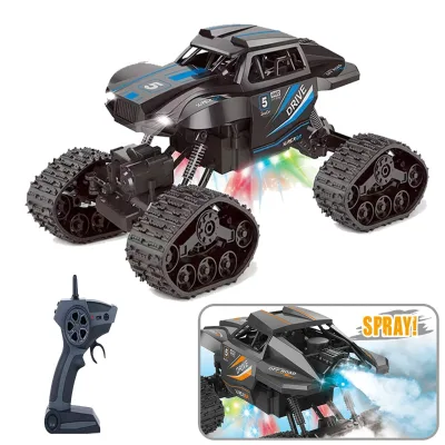 KK New 2.4G 30CM Large Battle 4WD RC Cross Country Snow Vehicle With Light & Mist Spray,Remote Control Rock Climber Rc Hobby Toy