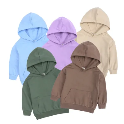 Spring Autumn Boutique 7 Colors Solid Kids Children Long Sleeve Casual Coat Hoodies Unisex Kids Hooded Sweatershirts