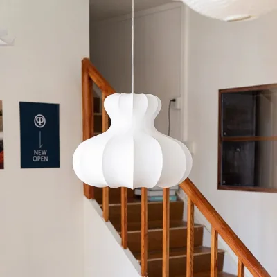 Silk Wabi-sabi Pendant Light Vintage-Inspired Hanging Pendant Handcrafted Lampara for Home Kitchen Island Chandelier