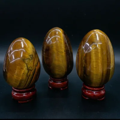 Wholesale Natural Yellow Tiger's Eye Egg Healing Stone Polished Crystal Crafts for Home Decoration Premium Collectible