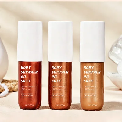 OEM Body Mist Custom Logo Luxury Shimmer Body Oil Spray Nozzle Body Shimmer Oil Spray