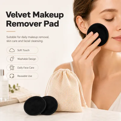 Bamboo Cotton Velvet Reusable Makeup Remover Pads Washable Facial Cleansing Eco-Friendly Skincare Cotton Rounds with Custom Logo