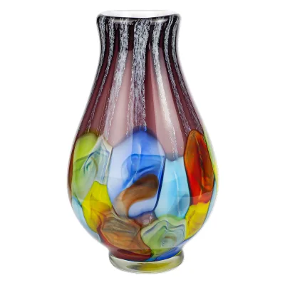 Light Luxury High-grade Glass Vase Decoration Art Glass Living Room High-end Decoration Enamel Color Housewarming Gift