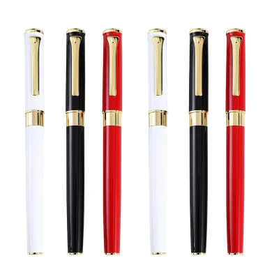 Luxury Multi Colored Metal Signature Roller Pen 0.5mm Business Office Gift Advertising Laser Engraved Logos Fluently Writes Pens