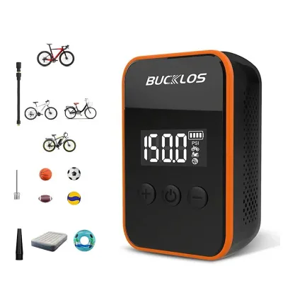 OEM/ODM BUCKLOS Bicycle Pump Mini Portable Electric Pump for Bike Cordless Tire Inflator 150PSI Max Inflator for Bicycle Balls
