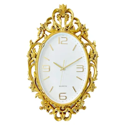 European-Style Classic Retro Antique Wall Clock Luxury Modern Hollow Design Single Face Clock for Living Room