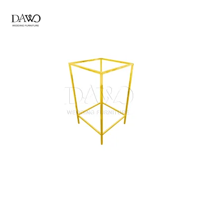 Minimalist Gold Cube bar Table Open Frame for Wedding Cocktail Bar