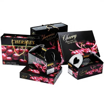 Custom Cherry Fruit Gift Box Corrugated Paper Packaging Box with Handle Logo Printing for Retail and Seasonal Sales