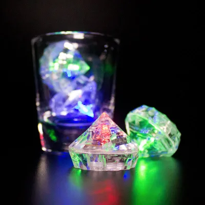 Richshining Water-sensing Diamond Shape Ice LED Fast and Slow Flash Induction Small Ice Cube Light Factory Direct Sales