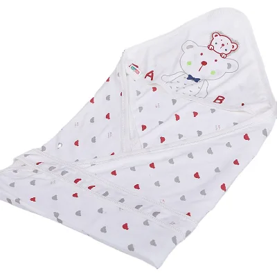 100% Cotton Summer Baby Hooded Swaddle Blanket