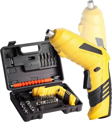 46pcs Folding Type Cordless Electric Drive Screwdriver Forward Reverse Direction LED Lamp Magnetic Power Screw Drivers