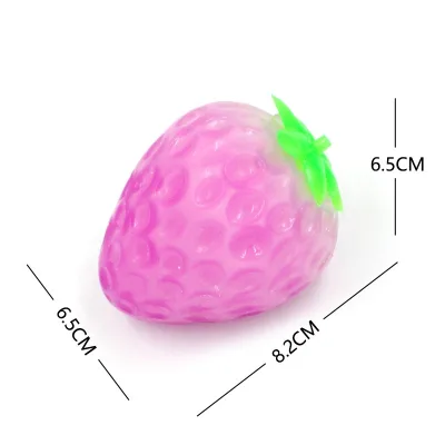 Wholesale TPR Squeeze Fruit Toys Flour Ball PVA Strawberry UV Change Color Decompression Fidget Toy for Kids