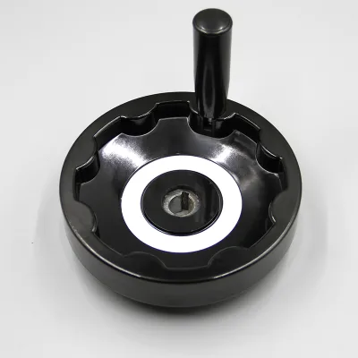 Outside Diameter 100 125 160 Bright Black Bakelite Inner Corrugated Handwheel Foldable Handle Mechanical Industrial Handwheel